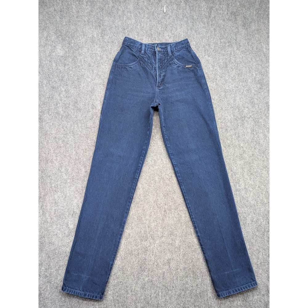 Vintage Rockies Jeans Women's 9 26x35 High Waist Dark Wash Western Mom Jeans VTG